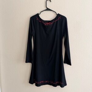 Cider Bowknot Embroidered Mini Dress